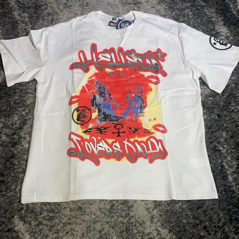 Hellstar Lovers Only White & Red Graphic T-Shirt Men’s Size Large